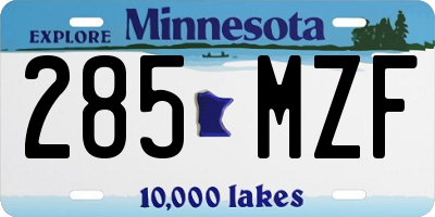 MN license plate 285MZF