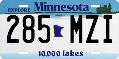 MN license plate 285MZI
