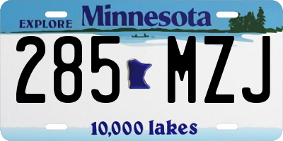 MN license plate 285MZJ