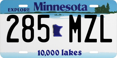 MN license plate 285MZL