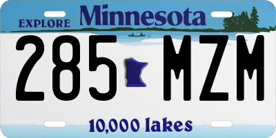 MN license plate 285MZM