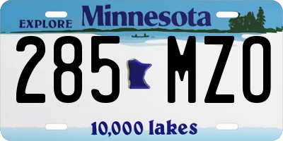 MN license plate 285MZO