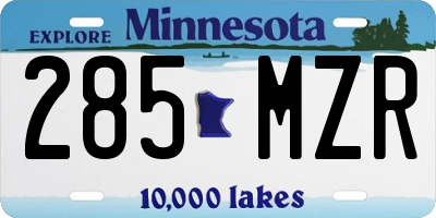 MN license plate 285MZR