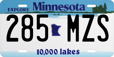 MN license plate 285MZS