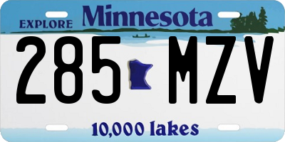 MN license plate 285MZV