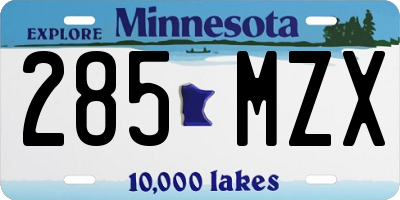 MN license plate 285MZX