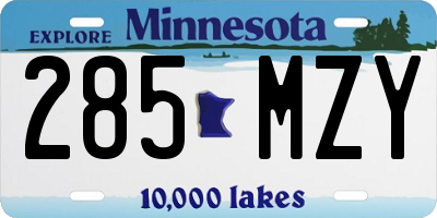MN license plate 285MZY