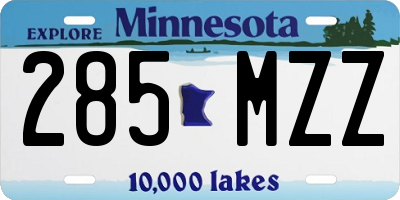 MN license plate 285MZZ