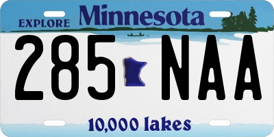 MN license plate 285NAA