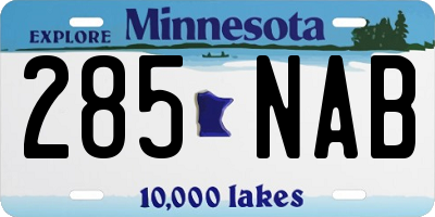 MN license plate 285NAB