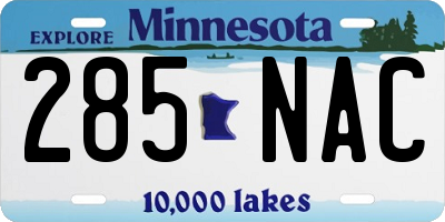 MN license plate 285NAC