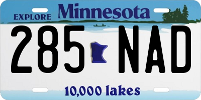 MN license plate 285NAD