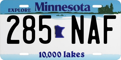 MN license plate 285NAF