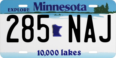 MN license plate 285NAJ