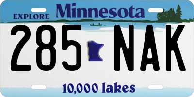 MN license plate 285NAK