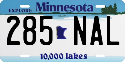 MN license plate 285NAL