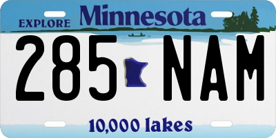MN license plate 285NAM