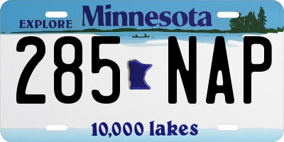MN license plate 285NAP