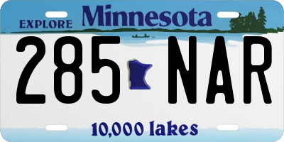 MN license plate 285NAR
