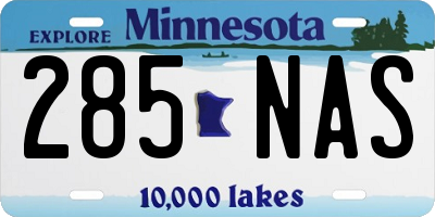 MN license plate 285NAS
