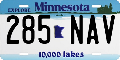 MN license plate 285NAV