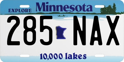 MN license plate 285NAX