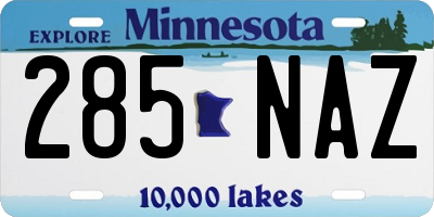 MN license plate 285NAZ