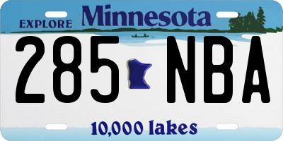 MN license plate 285NBA
