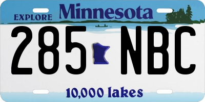 MN license plate 285NBC