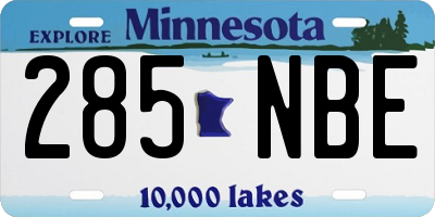 MN license plate 285NBE