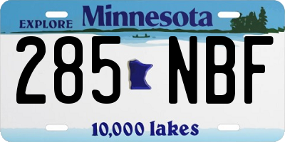 MN license plate 285NBF