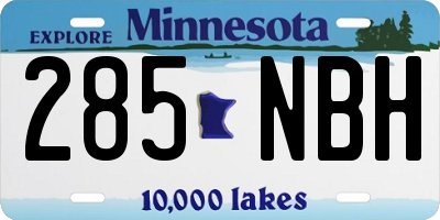 MN license plate 285NBH