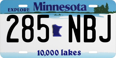 MN license plate 285NBJ