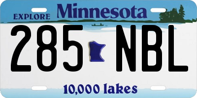 MN license plate 285NBL