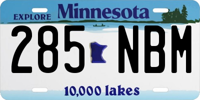 MN license plate 285NBM