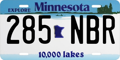 MN license plate 285NBR