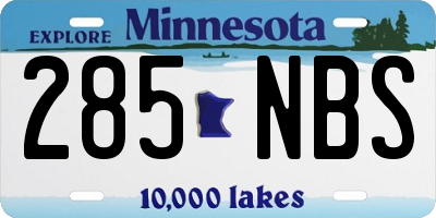 MN license plate 285NBS