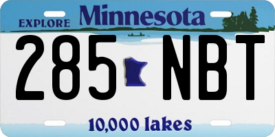 MN license plate 285NBT