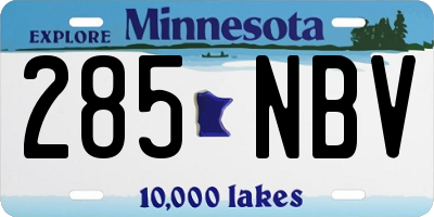 MN license plate 285NBV