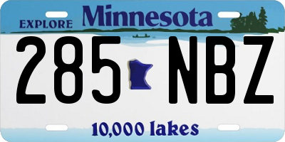 MN license plate 285NBZ