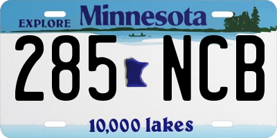 MN license plate 285NCB