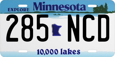 MN license plate 285NCD