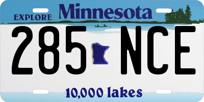 MN license plate 285NCE