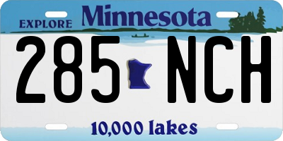 MN license plate 285NCH