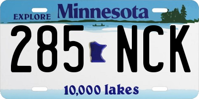 MN license plate 285NCK