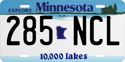 MN license plate 285NCL