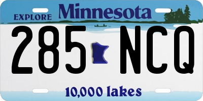 MN license plate 285NCQ