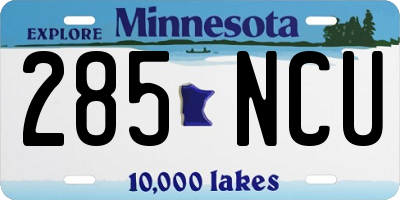 MN license plate 285NCU