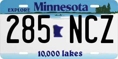 MN license plate 285NCZ