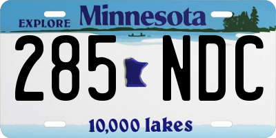 MN license plate 285NDC